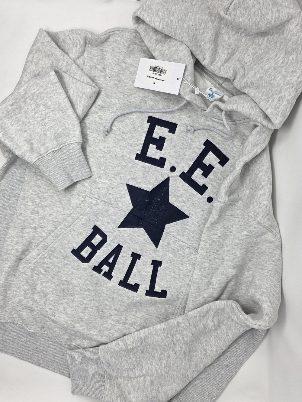 Eric Emmanuel M Heather Gray Hoodie EE ★ Ball Star Basket Lounge Sweater SS25